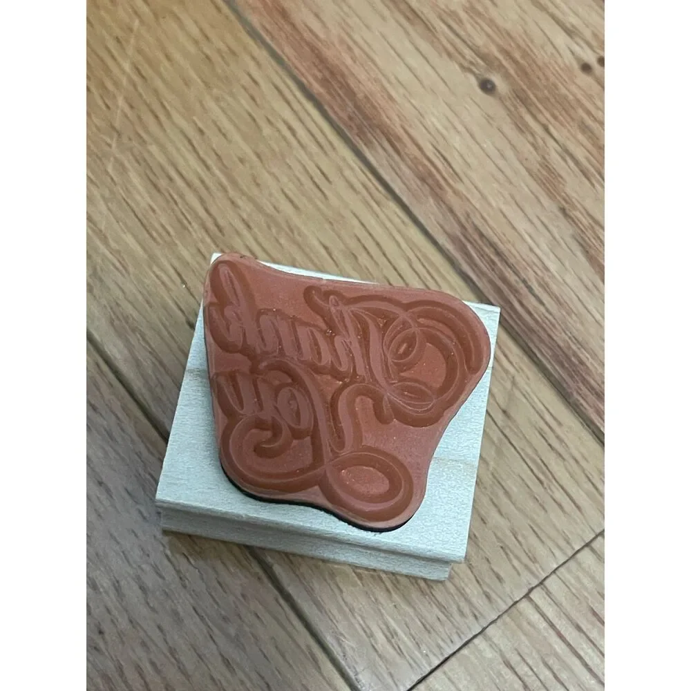 Thank You Rubber Stamp Cursive Font Scrapbooking/Crafting